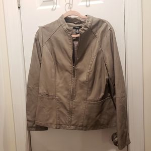 Alfani Medium  Faux Leather Style zip jacket